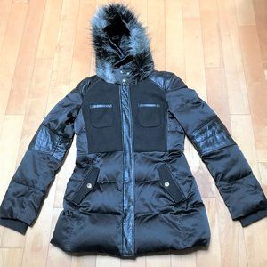 Juicy Couture down puffer with wool and lambskin detail